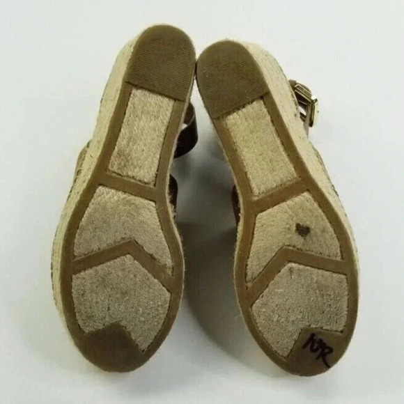 Marc Fisher 9.5M Adalyn Espadrille Platform Wedge Heel Ankle Strap Cognac Suede - Picture 4 of 12